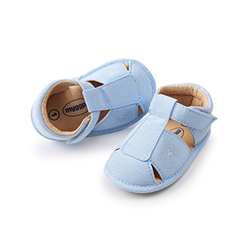 Zapatos de bebé por 3-18 Meses, Auxma Sandalias de niños, Zapatos Antideslizantes para bebés, Zapatos únicos de Verano para niños,Primeros Pasos (12cm/6-12 M, Cielo Azul)