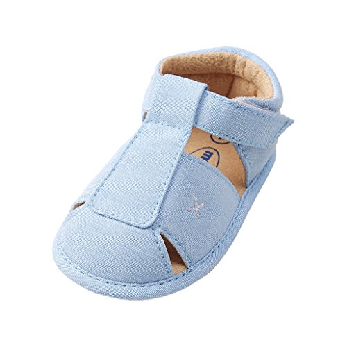Zapatos de bebé por 3-18 Meses, Auxma Sandalias de niños, Zapatos Antideslizantes para bebés, Zapatos únicos de Verano para niños,Primeros Pasos (12cm/6-12 M, Cielo Azul)