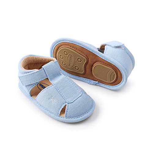 Zapatos de bebé por 3-18 Meses, Auxma Sandalias de niños, Zapatos Antideslizantes para bebés, Zapatos únicos de Verano para niños,Primeros Pasos (12cm/6-12 M, Cielo Azul)