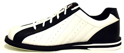  – Zapatos de bolos, 3 G Kicks, hombre y mujer, para diestros y zurdos en 4 colores, talla 36 – 48, color - blanco y negro, tamaño 41.5 (US 9)