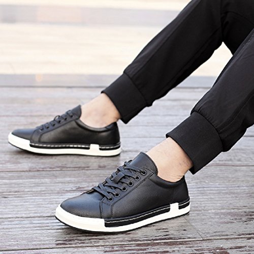 Zapatos de Cordones para Hombre Conducción Zapatillas Cuero Casual Shoes Attività Commerciale Sneakers Negro 45