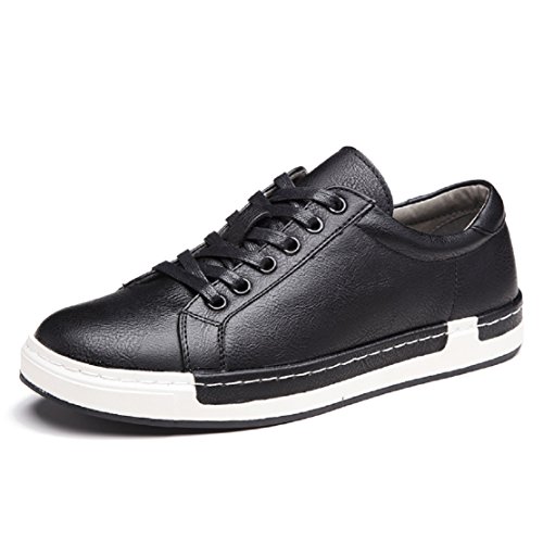 VELEZ Zapatillas de cuero para hombre - Zapatos de vestir  casuales de negocios - Tenis de moda con cordones, Tenis Negro : Ropa,  Zapatos y Joyería