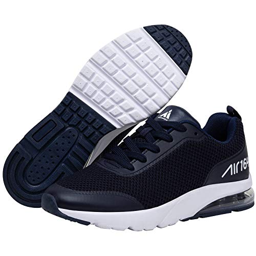 Zapatos de Deporte para Masculino Femenino Respirable Ligeras Zapatillas Running Unisex Adulto Antideslizante Goma Running Shoes Transpirables Malla Fitness Zapato, Sneaker Azul Oscuro 39