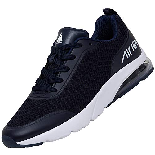 Zapatos de Deporte para Masculino Femenino Respirable Ligeras Zapatillas Running Unisex Adulto Antideslizante Goma Running Shoes Transpirables Malla Fitness Zapato, Sneaker Azul Oscuro 39