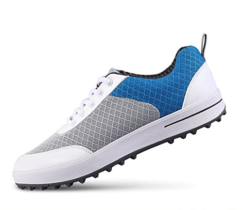 Zapatos de Golf Respirables de Spikeless de Las señoras, Zapatillas de Deporte Casuales de la Malla Ligera de los Zapatos Azul 37 EU