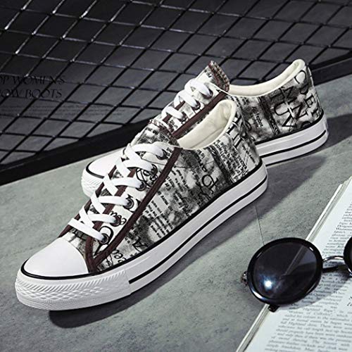 Zapatos de Lona de Las Mujeres de Mezclilla con Cordones de Corte bajo Color Mezclado Graffiti Estilo clásico Zapatos Casuales Planos más el tamaño 39 42 Zapatillas de Deporte de Moda