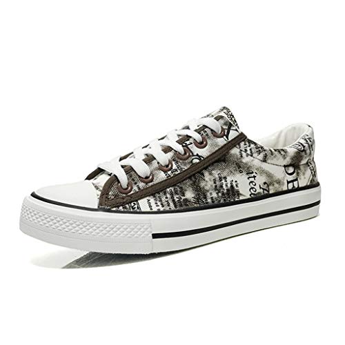 Zapatos de Lona de Las Mujeres de Mezclilla con Cordones de Corte bajo Color Mezclado Graffiti Estilo clásico Zapatos Casuales Planos más el tamaño 39 42 Zapatillas de Deporte de Moda