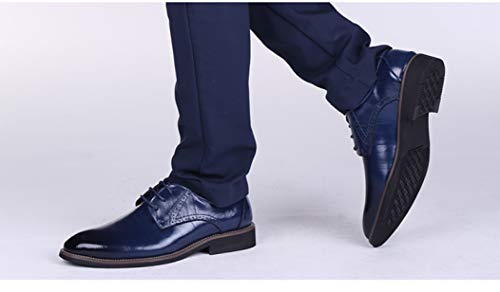 Zapatos De Negocios con Punta Puntiaguda para Hombre Zapatos Oxfords Resistentes para Caminar Zapatos De Trabajo De Oficina Ocasionales Zapatos De Vestir De Novia con Cordones De Gran Tamaño