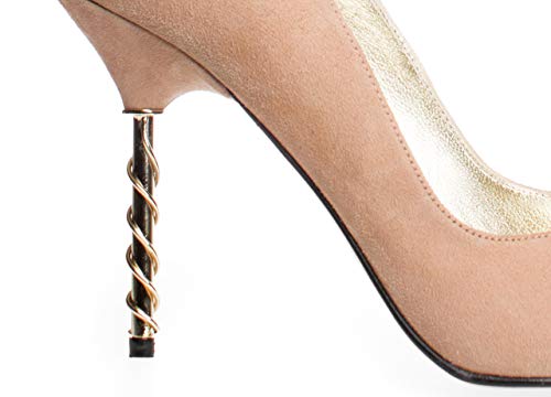 Zapatos de salón Mujer Piel Ante Nude Ceremonia exclusivos diseñados y Fabricados en España (Nude, Numeric_37)