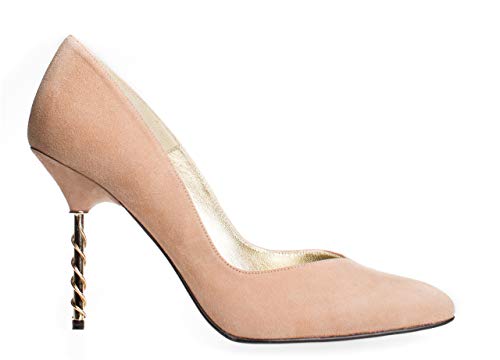 Zapatos de salón Mujer Piel Ante Nude Ceremonia exclusivos diseñados y Fabricados en España (Nude, Numeric_37)