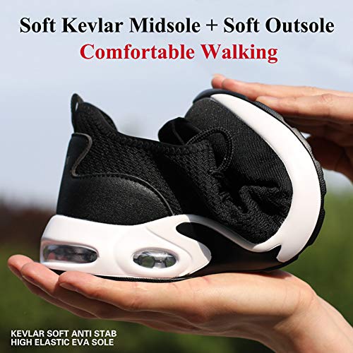 Zapatos de Seguridad con Punta de Acero para Hombre Mujer - Cómodos Ligeros y Transpirables (Negro 708,Taille 42)