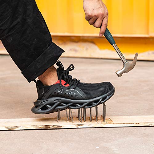 Zapatos De Seguridad Hombres Zapatillas De Trabajo con Punta De Acero S3 Calzado Mujeres Reflectante Cómodo ESD Botas Construcción Industria SRC Verde 41