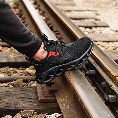 Zapatos De Seguridad Hombres Zapatillas De Trabajo con Punta De Acero S3 Calzado Mujeres Reflectante Cómodo ESD Botas Construcción Industria SRC Verde 41