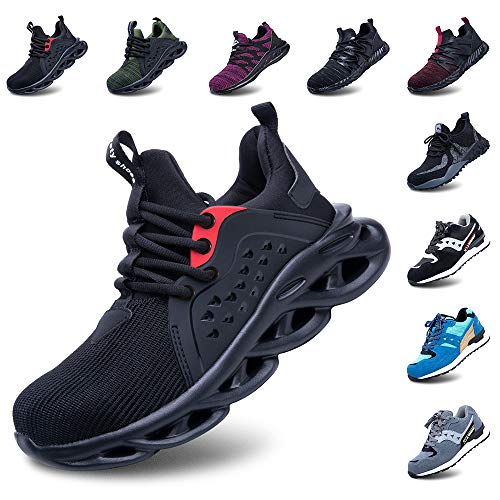 Zapatos De Seguridad Hombres Zapatillas De Trabajo con Punta De Acero S3 Calzado Mujeres Reflectante Cómodo ESD Botas Construcción Industria SRC Verde 41