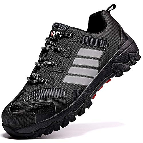 Zapatos de Seguridad para Hombre con Puntera de Acero Zapatillas de Seguridad Trabajo, Calzado de Industrial y Deportiva(B Negro,43 EU)