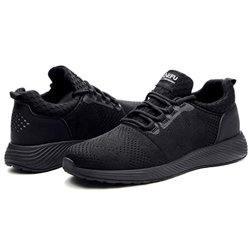 Zapatos de Seguridad para Hombre Trabajo con Punta de Acero, Zapatillas Deportivas al Aire Libre Moda Resistentes Deslizamiento Ligeras y Transpirables Suela Blanda Negro Yvelands(48)