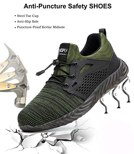 Zapatos de Seguridad para Hombre Transpirable Ligeras con Puntera de Acero Zapatillas de Seguridad Trabajo, Calzado de Industrial y Deportiva 39