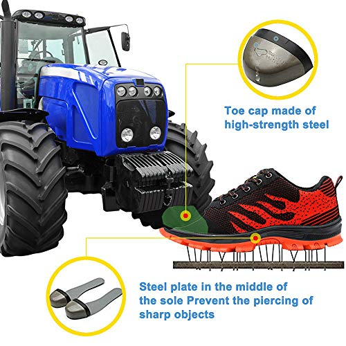 Zapatos de Seguridad para Hombre Zapatillas Zapatos de Mujer Seguridad de Acero Ligeras Calzado de Trabajo para Comodas Unisex Zapatos de Industria y Construcción 539-Gris 42