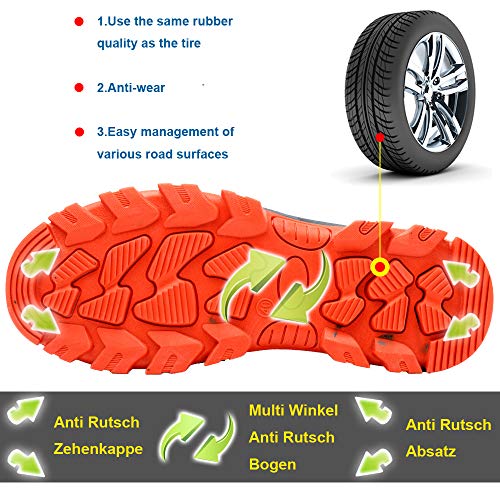 Zapatos de Seguridad para Hombre Zapatillas Zapatos de Mujer Seguridad de Acero Ligeras Calzado de Trabajo para Comodas Unisex Zapatos de Industria y Construcción 539-Gris 42