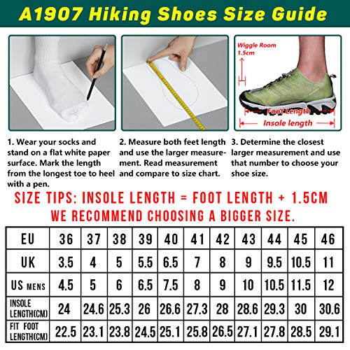 Zapatos de Senderismo Hombre Calzado Deportivo de Exterior de Mujer Antideslizante Transpirable Zapatillas Casual Calzado de Acampada y Marcha Verde EU 43