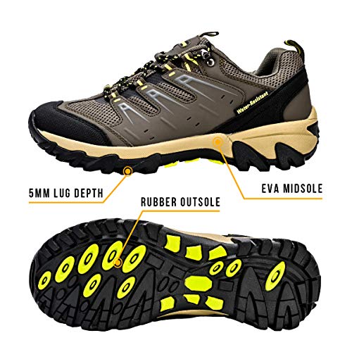 Zapatos de Senderismo Hombre Calzado Deportivo de Exterior de Mujer Antideslizante Transpirable Zapatillas Casual Calzado de Acampada y Marcha Verde EU 43