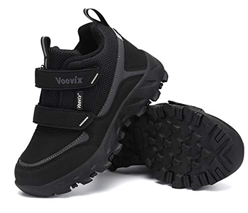 Zapatos de Senderismo Niño Zapatos de Botas de Invierno para Niños Botas de Senderismo Cálido Forro Botas de Montaña Deportiva Cómoda Niño al Aire Libre Senderismo Trekking Zapatos Negro gris33