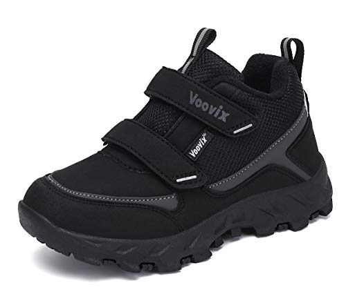 Zapatos de Senderismo Niño Zapatos de Botas de Invierno para Niños Botas de Senderismo Cálido Forro Botas de Montaña Deportiva Cómoda Niño al Aire Libre Senderismo Trekking Zapatos Negro gris33