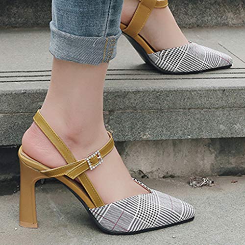 Zapatos De Tacón Fino Para Mujer Zapatos De Verano De Tacón Alto Puntiagudos Zapatos De Tirantes Cerrados Fiesta Informal Boda Señoras Sandalias Con Correa De Tobillo