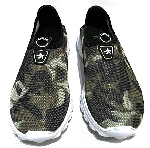 Zapatos Deportes de Maya, Zapatillas Deportivas Instantáneas para Mujer Suaves para Trotar o Caminar Vulcanizadas Tejidas Calzado para Verano (23311 Camuflaje, Numeric_38)