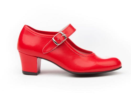 Zapatos Flamenca Para Niña y Mujer, Mod. 302, Calzado Made In Spain (38, Rojo)