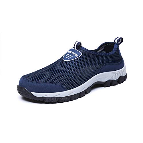 Zapatos Hombre de Agua Escarpines de Playa Descalzo de Malla Secado Rápido Sandalias Deporte Al Aire Libre Zapatillas Negro Gris Azul 39-49 Azul 42