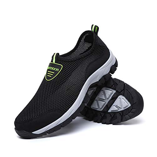 Zapatos Hombre de Agua Escarpines de Playa Descalzo de Malla Secado Rápido Sandalias Deporte Al Aire Libre Zapatillas Negro Gris Azul 39-49 Negro 42