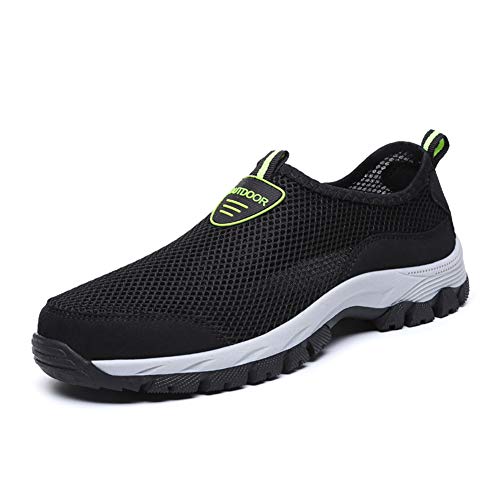 Zapatos Hombre de Agua Escarpines de Playa Descalzo de Malla Secado Rápido Sandalias Deporte Al Aire Libre Zapatillas Negro Gris Azul 39-49 Negro 42