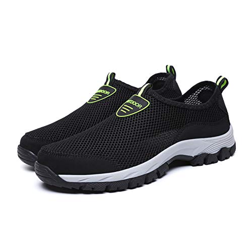 Zapatos Hombre de Agua Escarpines de Playa Descalzo de Malla Secado Rápido Sandalias Deporte Al Aire Libre Zapatillas Negro Gris Azul 39-49 Negro 48