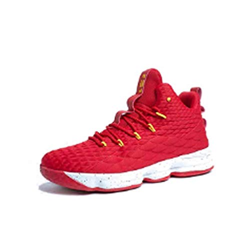 Zapatos Hombre Deporte de Baloncesto Sneakers de Malla para Correr Zapatillas Antideslizantes Negro Rojo Champán Verde Brillante 36-46 Rojo 42