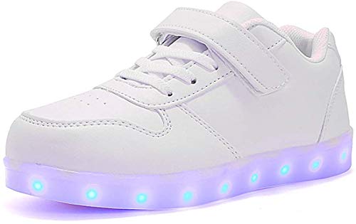 Zapatos LED Niños Niñas 7 Color USB Carga LED Zapatillas Luces Luminosos Zapatillas LED Deportivos para Hombres Mujeres