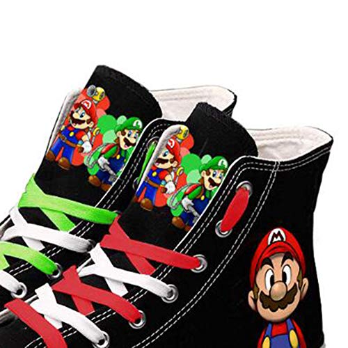 Zapatos Lindo Super Mario Impreso Las Zapatillas De Deporte De Las Mujeres De Los Hombres De Los Zapatos De Lona Ocasionales De Dibujos Animados Niños Y Niñas Adolescentes,Rojo,40