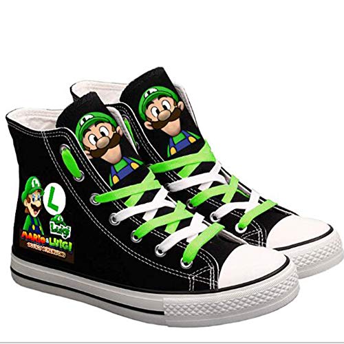 Zapatos Lindo Super Mario Impreso Las Zapatillas De Deporte De Las Mujeres De Los Hombres De Los Zapatos De Lona Ocasionales De Dibujos Animados Niños Y Niñas Adolescentes,Rojo,40