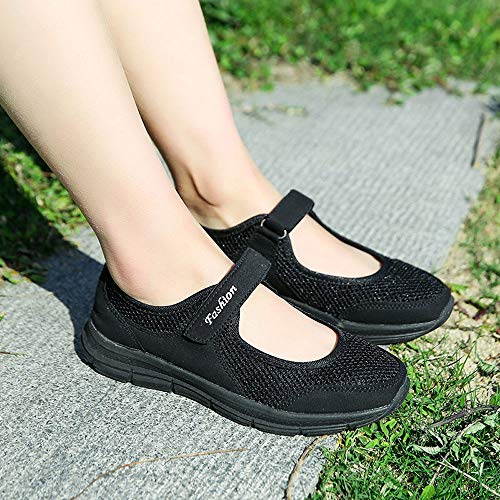Zapatos Malla de Mujer de Velcro Deportivo de Calzado Casual Ligero Aire Libre y Deporte Transpirables Casual Zapatos Gimnasio Correr Sneakers Zapatillas de Deportivo Ligero y Comodo riou
