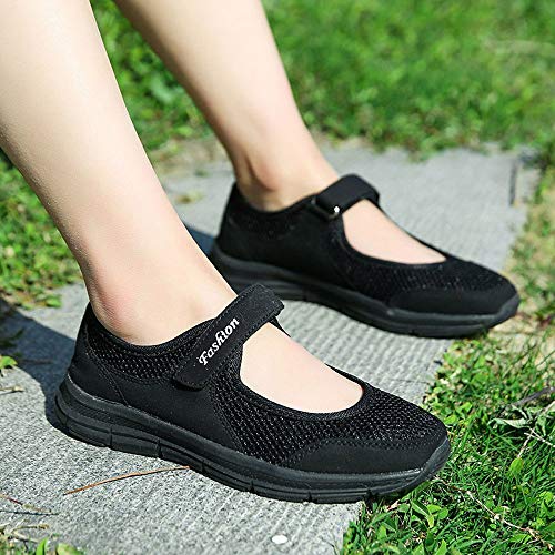 Zapatos Malla de Mujer de Velcro Deportivo de Calzado Casual Ligero Aire Libre y Deporte Transpirables Casual Zapatos Gimnasio Correr Sneakers Zapatillas de Deportivo Ligero y Comodo riou