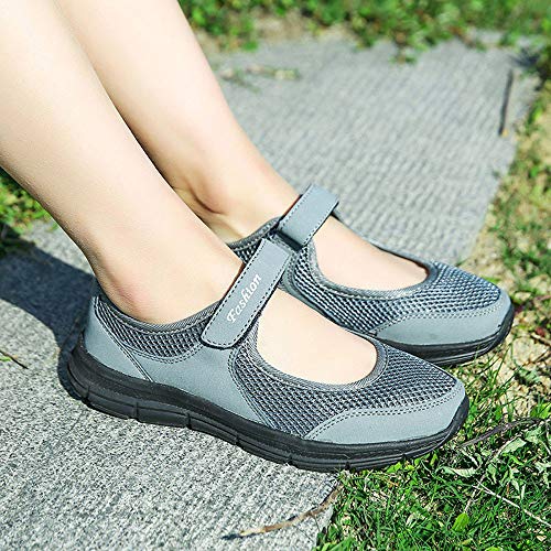 Zapatos Malla de Mujer de Velcro Deportivo de Calzado Casual Ligero Aire Libre y Deporte Transpirables Casual Zapatos Gimnasio Correr Sneakers Zapatillas de Deportivo Ligero y Comodo riou