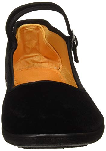 Zapatos Mary Jane de Terciopelo de Las Mujeres Algodón Negro Antigua Pekín Pisos de Tela Ejercicio de Yoga Zapatos de Baile (40 EU)，suba uno o Dos tamaños al Realizar el Pedido