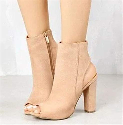 Zapatos Mujer Tacones Botines Mujer Tacon Medio Planos Invierno Alto Botas de Mujer Casual Plataforma Nieve Ante Botas de Cordones Calientes Martin Boots