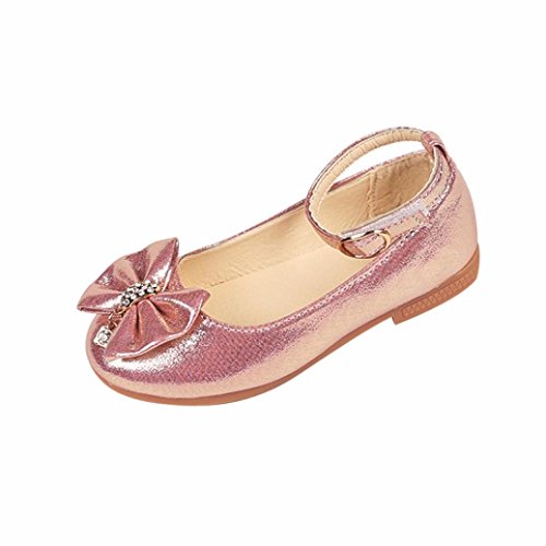 Zapatos Niñas Carnaval K-youth® Zapato Princesa Niña Sandalias de Vestido Flat Shoes Bailarinas Princesa Zapatos con Tacón para Cumpleaños Fiesta Cosplay (24 EU, Rosa)