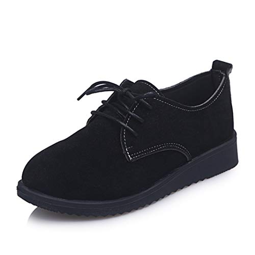 Zapatos Oxford De Plataforma para Mujer Zapatillas De Deporte con Cordones De Ante Zapatos Brogue Casuales De Punta Redonda Mocasines Gruesos Cuñas Transpirables Pisos De Negocios