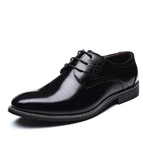Zapatos Oxford Hombre, Brogue Cuero Boda Negocios Calzado Vestir Cordones Derby Negro Marron Azul Rojo Amarillo 37-48EU BK44