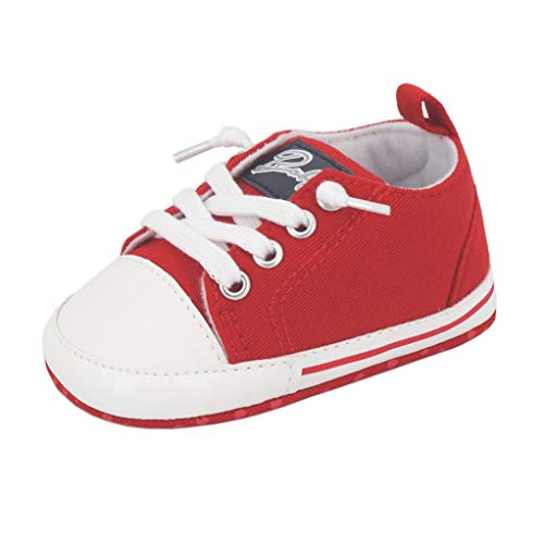 Zapatos para bebé Auxma La Zapatilla de Deporte Antideslizante del Zapato de Lona de la Zapatilla de Deporte para 3-6 6-12 12-18 M (3-6 M, Rojo)