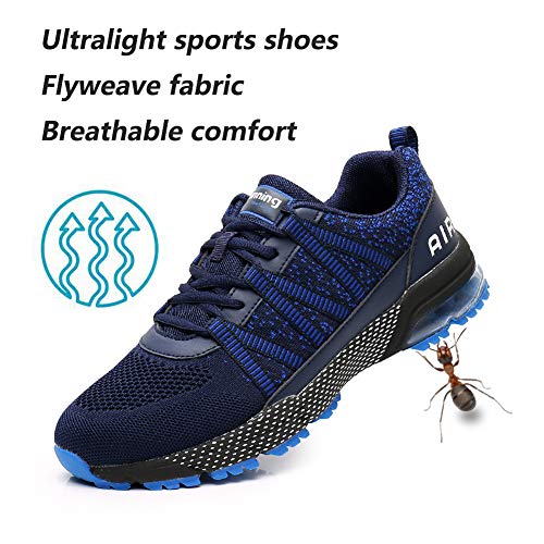 Zapatos para Correr Hombre Mujer Air con Absorción de Impactos de Aire Zapatillas de Deportes Sneakers Gimnasio Entrenamiento al Aire Libre DarkBlue35