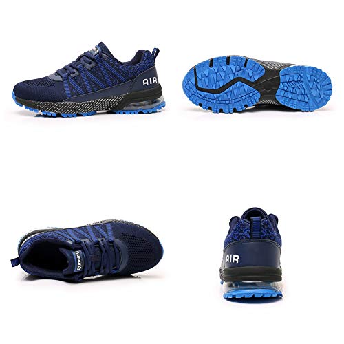 Zapatos para Correr Hombre Mujer Air con Absorción de Impactos de Aire Zapatillas de Deportes Sneakers Gimnasio Entrenamiento al Aire Libre DarkBlue35