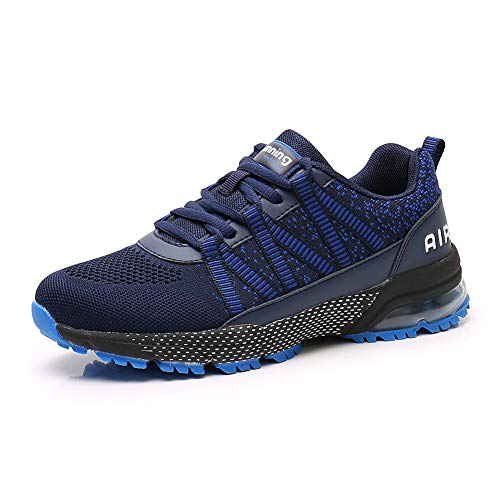 Zapatos para Correr Hombre Mujer Air con Absorción de Impactos de Aire Zapatillas de Deportes Sneakers Gimnasio Entrenamiento al Aire Libre DarkBlue35